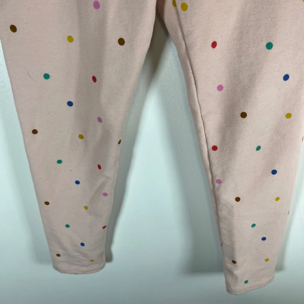 Boden Kids Pink Polka Dot Leggings Multi Color Spots Size 7-8Y‎ Cotton Blend